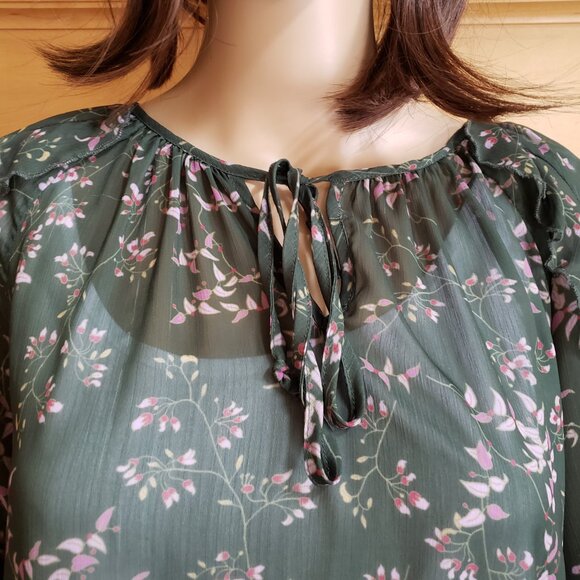 SLATE & WILLOW, Long sleeve floral green blouse - Picture 8 of 13